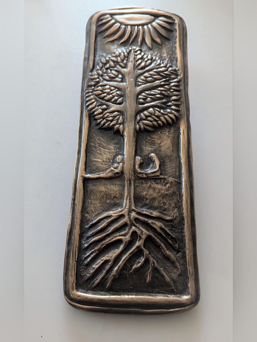 Wild Goose Studio Family Tree Bronze Plaque. Made in Ireland. 9.25"x3.25"